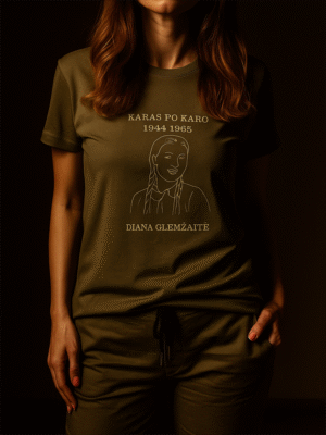 Moteriški marškinėliai „Karas po karo“ – Dianos Glemžaitės portretas